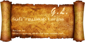 Györgyjakab Larina névjegykártya